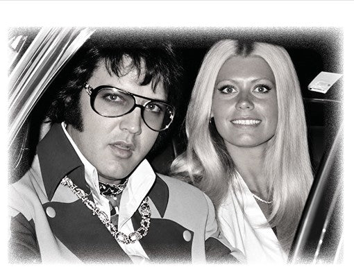 Diana Goodman and Elvis Presley in a limo - signed 8x10 photo