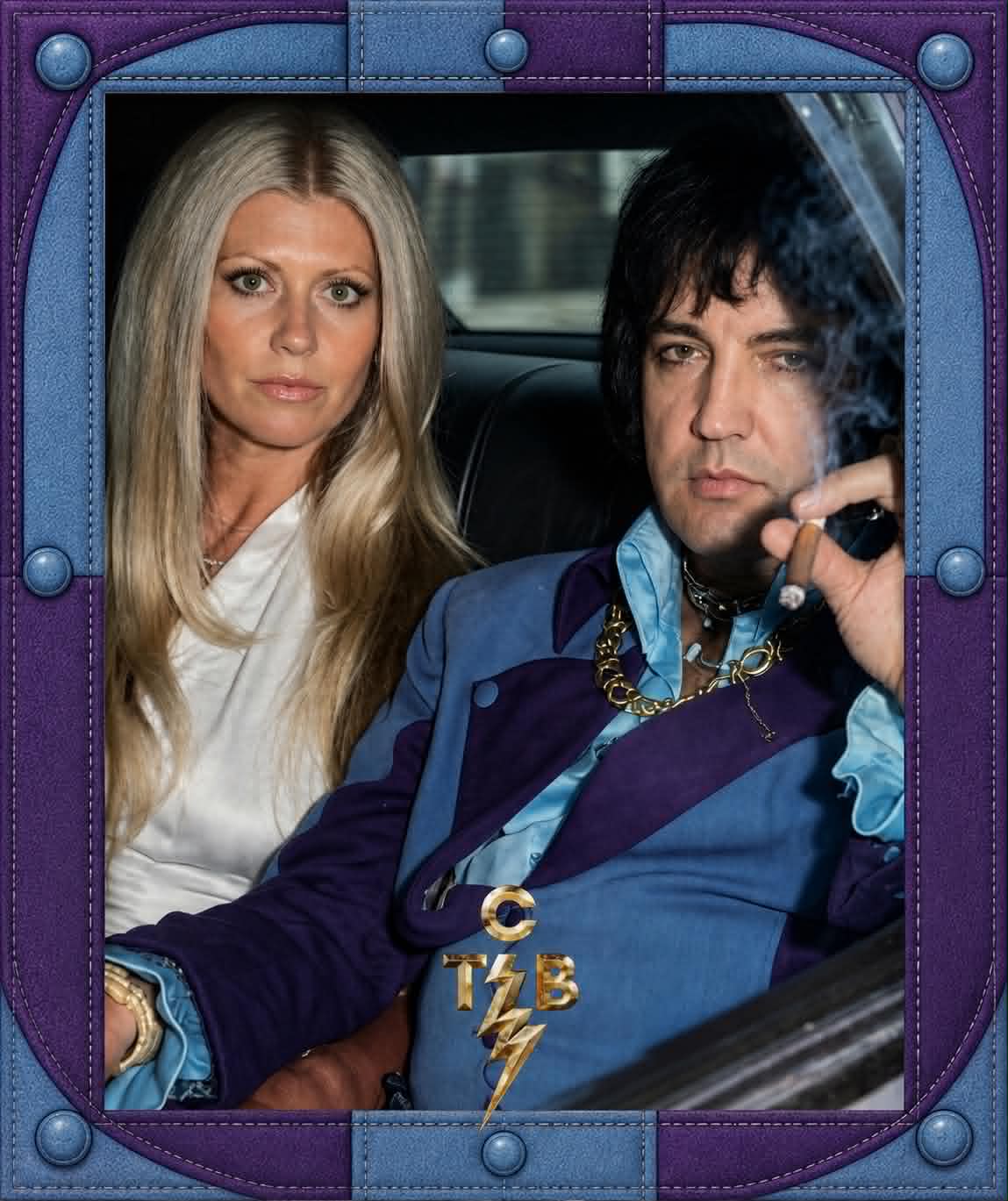 Diana Goodman and Elvis Presley color photo in decorative frame - hand signed by Diana